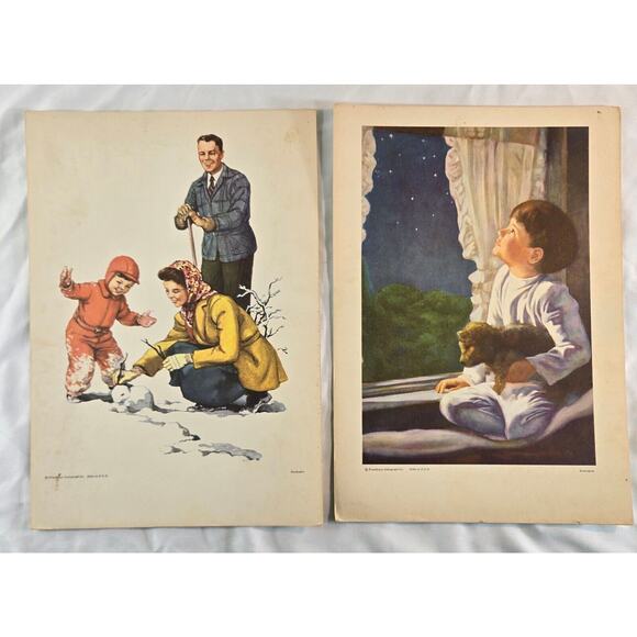 Southern Baptist Church Nursery Pictures Series 1950s 9" x 12" Lot of 6 Lithos - Picture 6 of 7